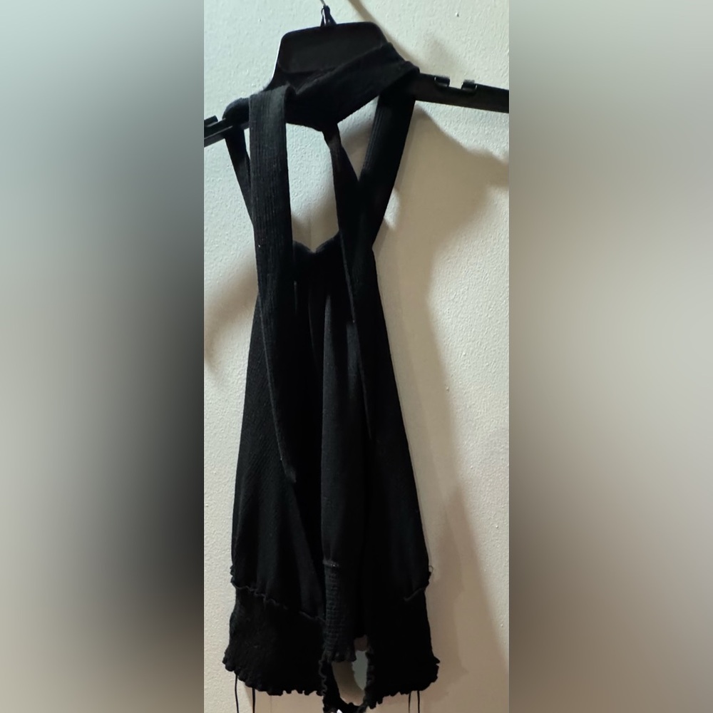 Free People Beverly Black Halter Top B2 - Picture 5 of 6